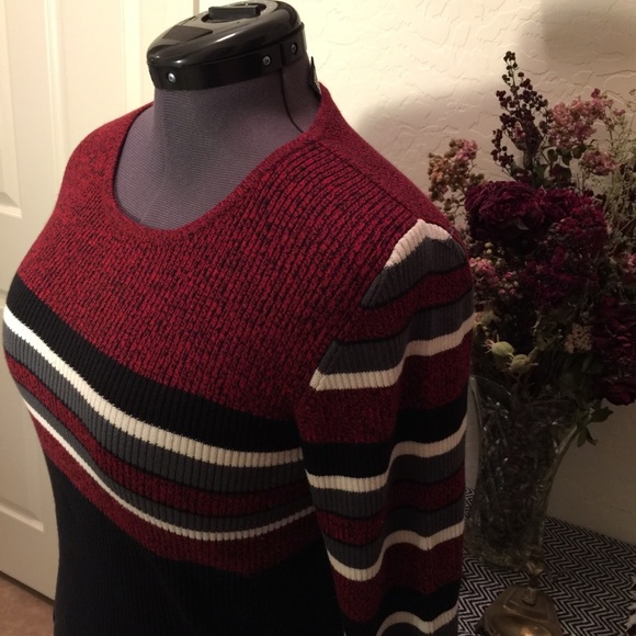 💗Dark red knit top with mid/sleeves SZ-P LG - Picture 11 of 16
